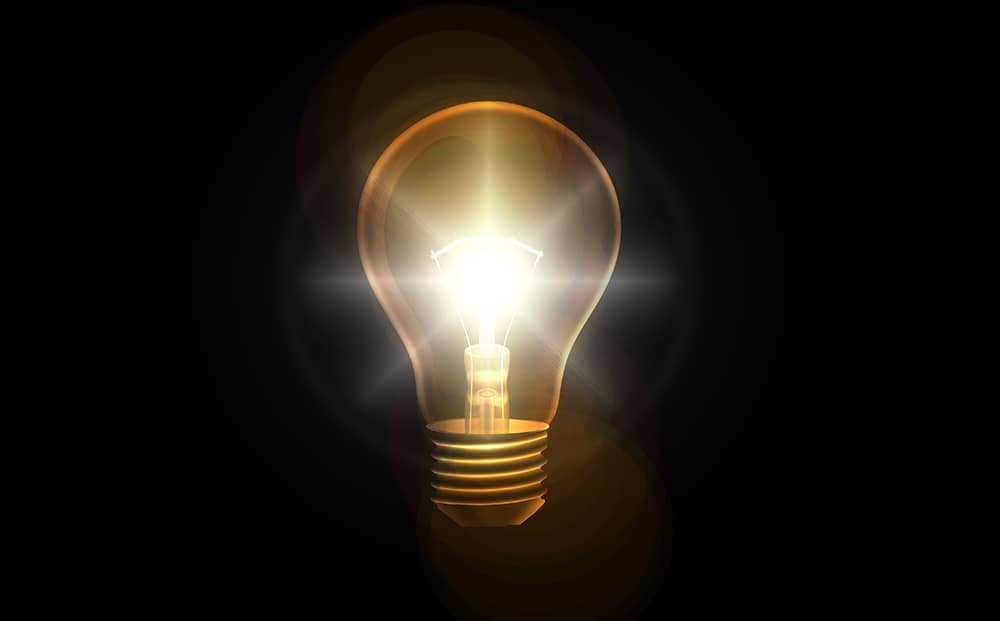 Light bulb in dark background